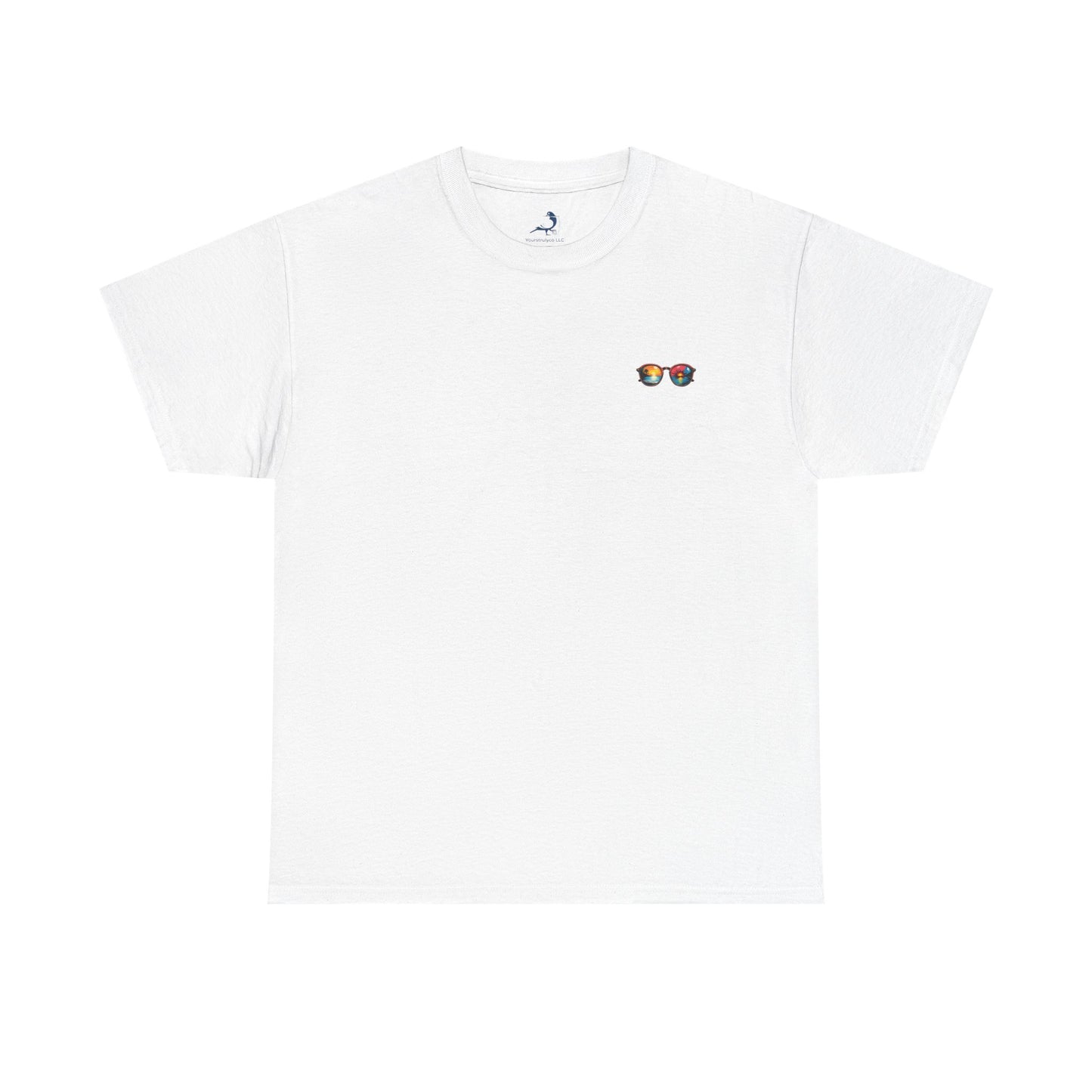 Unisex Heavy Cotton Tee - "See the World, Your Way" Retro Sunglasses Design