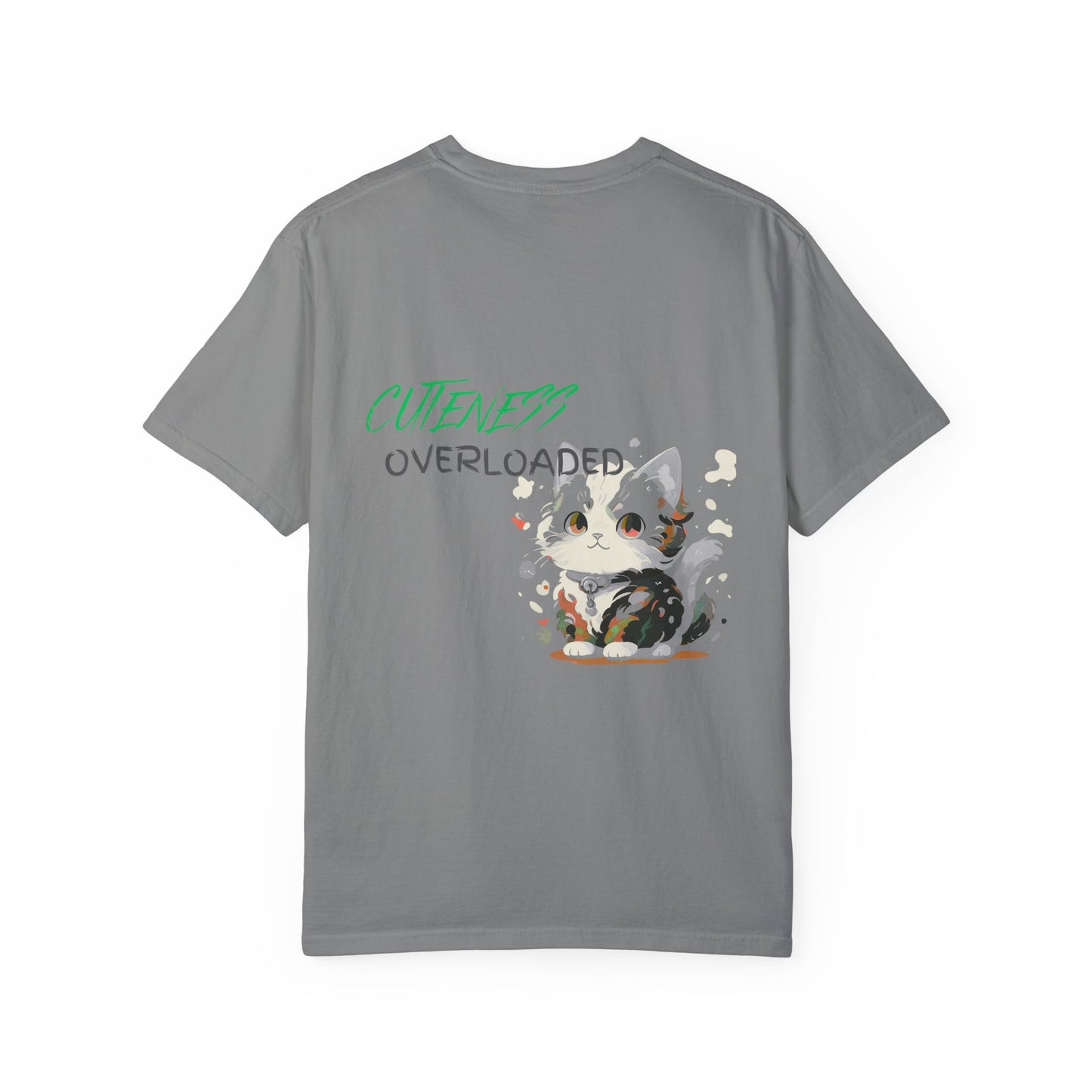 Cuteness Overloaded Unisex Garment-Dyed T-Shirt - Cozy Cat Design, Perfect for Pet Lovers