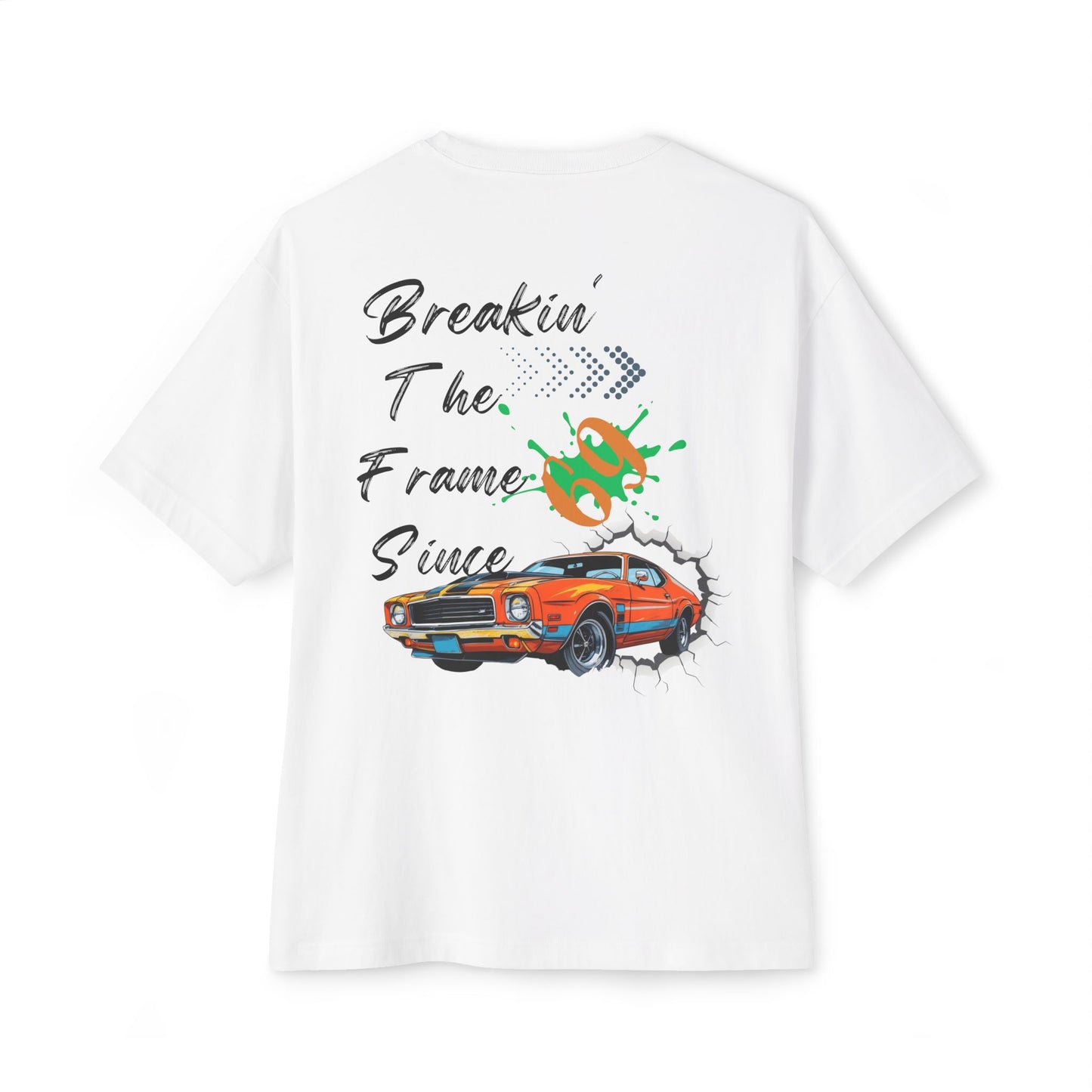 Breakin' The Frame Unisex Oversized Boxy Tee | Vintage Car Graphic T-Shirt