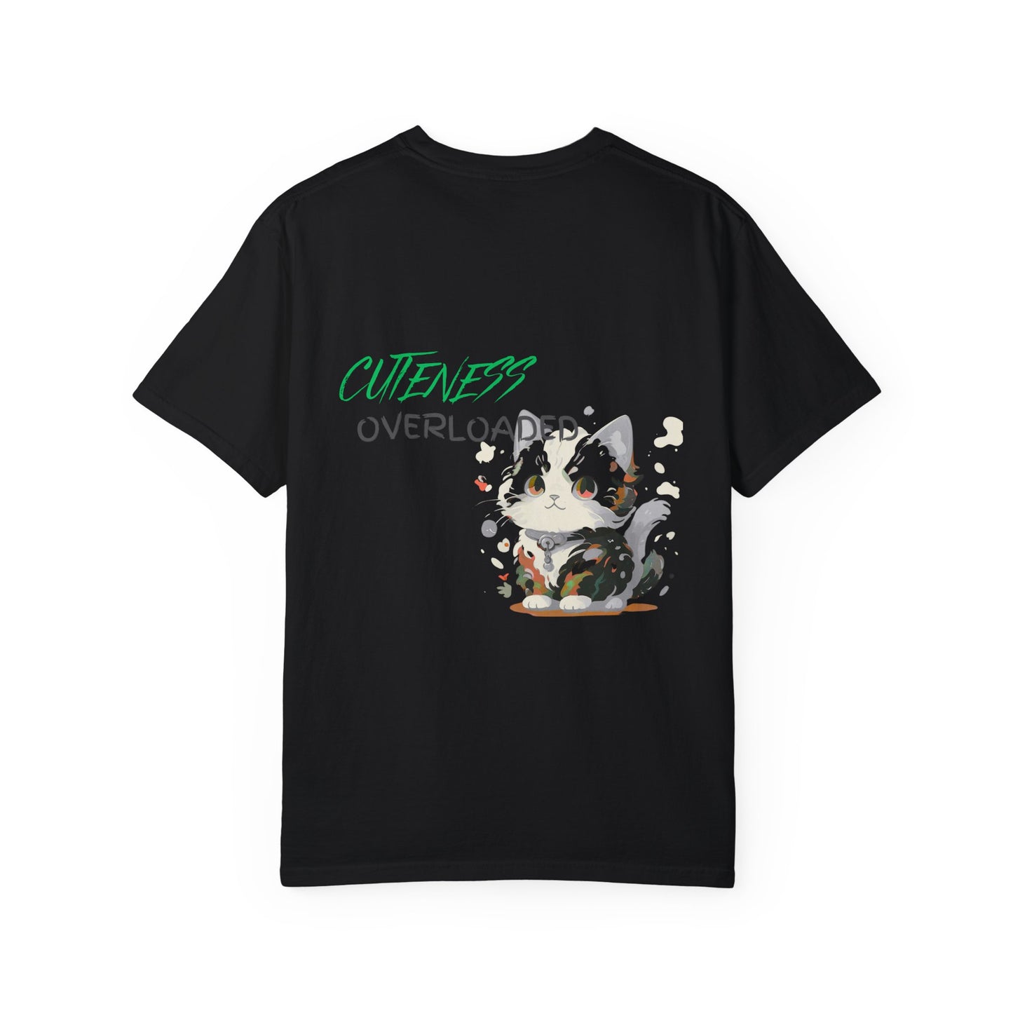 Cuteness Overloaded Unisex Garment-Dyed T-Shirt - Cozy Cat Design, Perfect for Pet Lovers