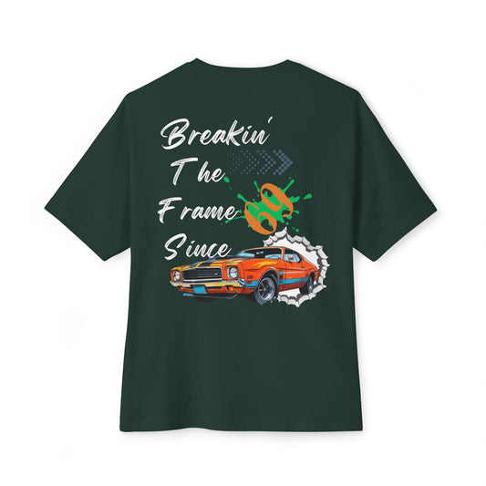 Breakin' The Frame Unisex Oversized Boxy Tee | Vintage Car Graphic T-Shirt