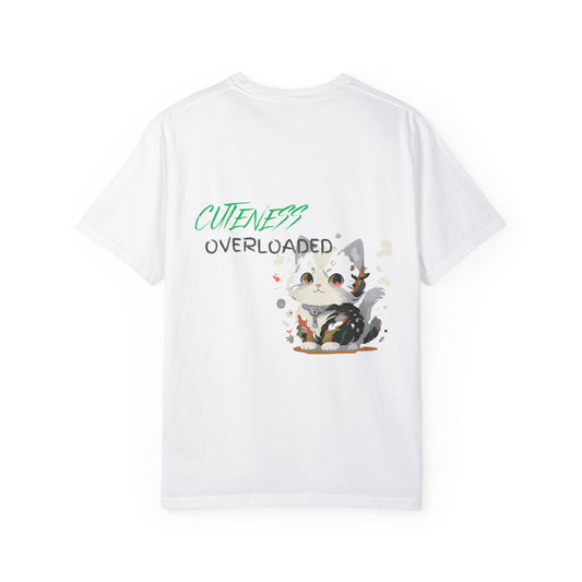 Cuteness Overloaded Unisex Garment-Dyed T-Shirt - Cozy Cat Design, Perfect for Pet Lovers
